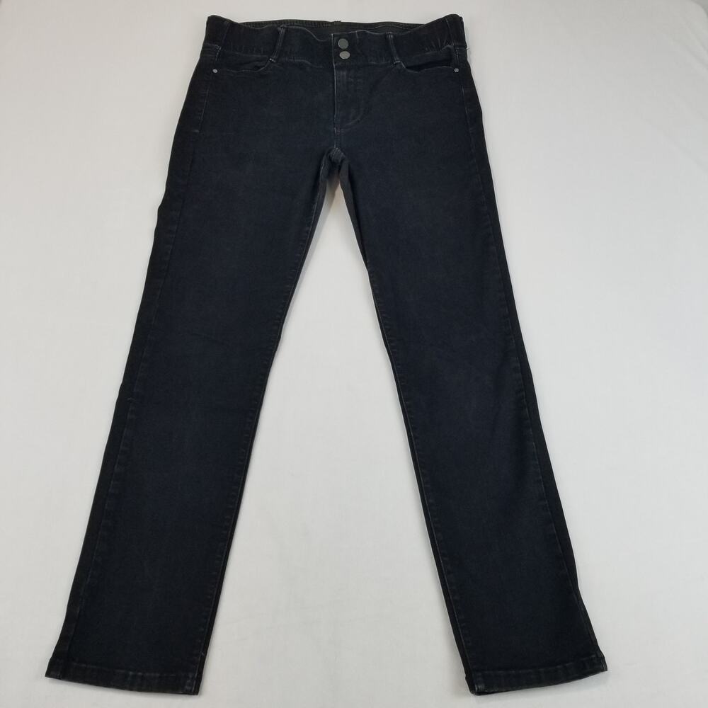 Apt. 9 Jeans Womens 14x29 Tummy Control Black Dark Wash Straight Leg Mid Rise